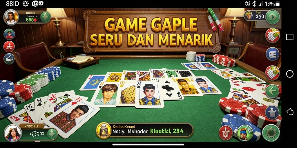 Screenshot gameplay Gaple di aplikasi 88ID yang seru.
