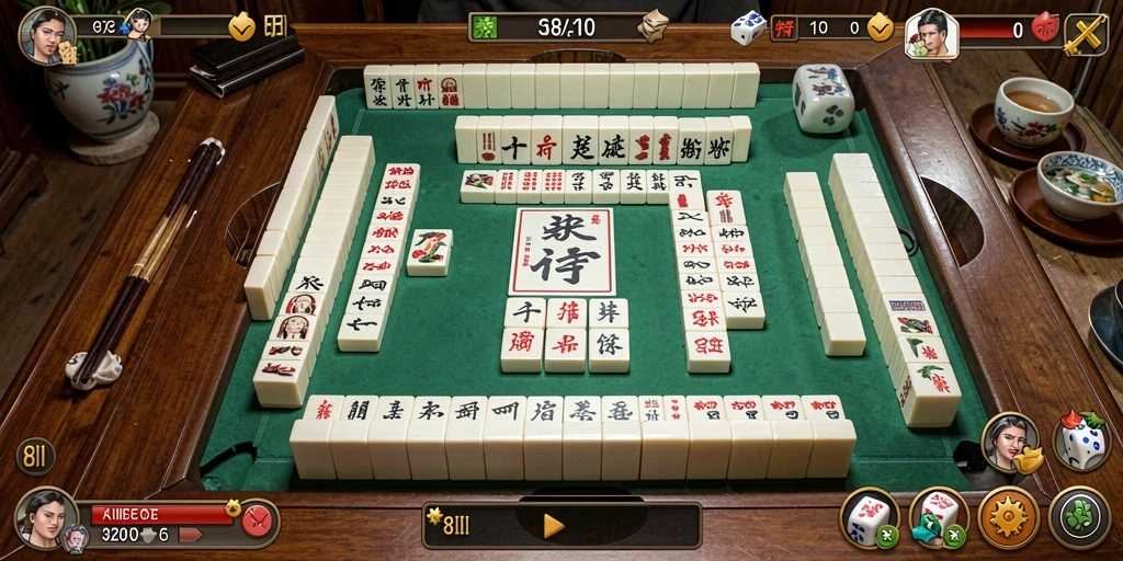 Tampilan gameplay Mahjong yang menarik di 8II.