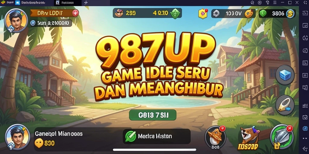 Screenshot 987UP menampilkan gameplay santai dan menarik dari genre Idle.