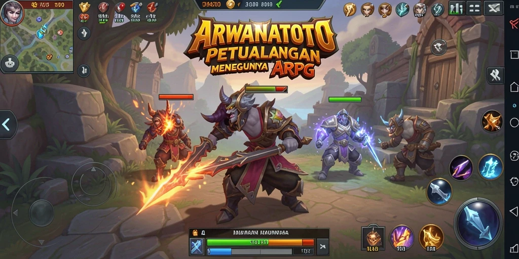 Tampilan gameplay menegangkan dan menarik dari ARWANATOTO.