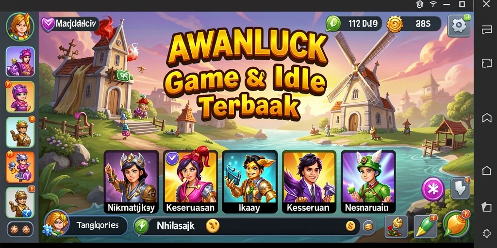 Tangkapan layar utama AWANLUCK dengan gameplay yang santai dan menghibur.