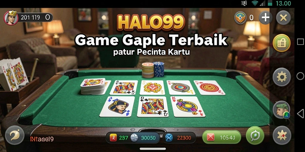 Tampilan gameplay seru dari HALO99 saat bermain Gaple.