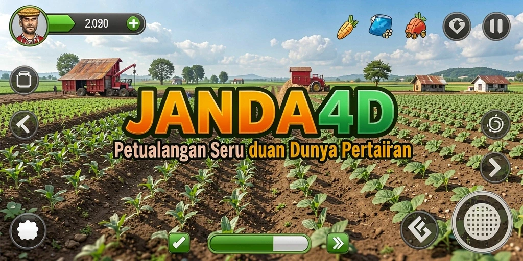 Screenshot gameplay JANDA4D menampilkan petualangan bertani yang menakjubkan.