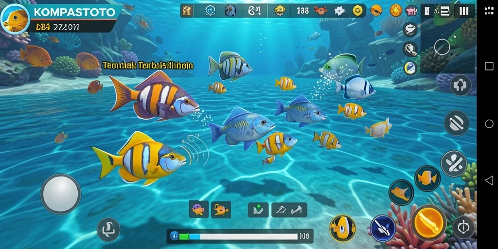 Tampilan menarik gameplay Tembak Ikan di KOMPASTOTO.