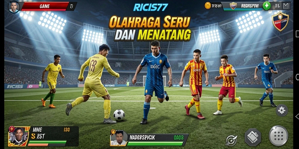 Tampilan gameplay RICIS77 dengan aksi seru olahraga.