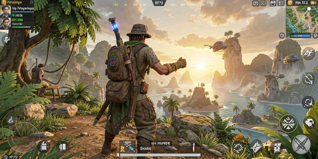 Screenshot utama RP79 menampilkan suasana petualangan Open World yang menakjubkan.