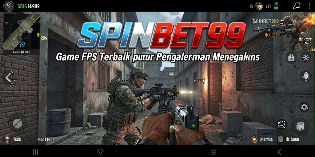 Tangkapan layar gameplay SPINBET99 yang menunjukkan pertempuran FPS yang mendebarkan.